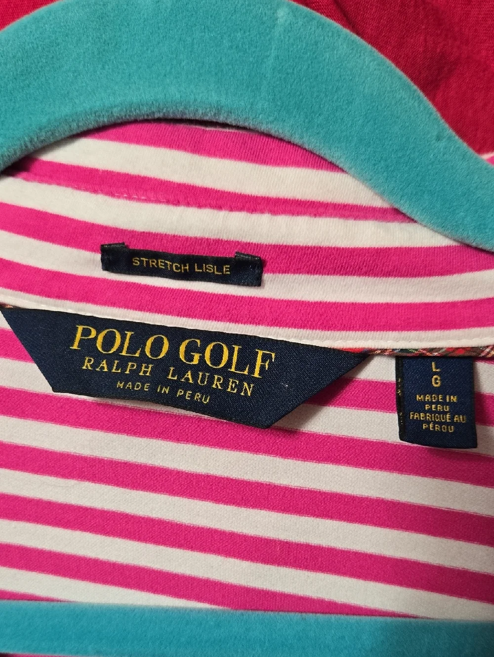 Ralph Lauren Lisle Golf Polo Classic Short-Sleeve Polo Magenta/White Size Large